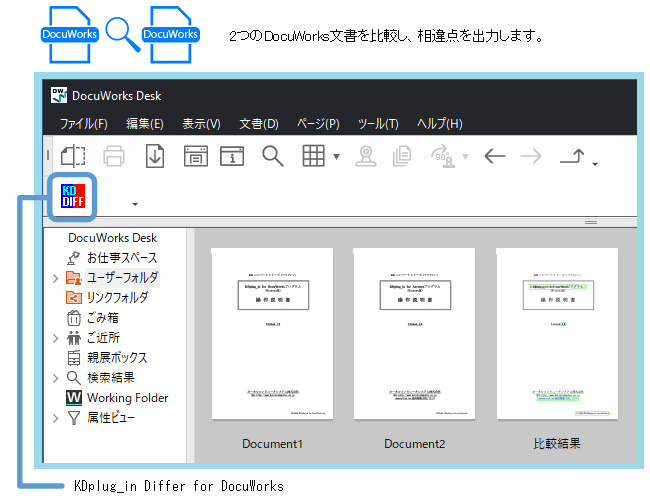 KDplug_in Differ for DocuWorks 概略図