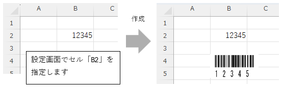 指定セルから作成